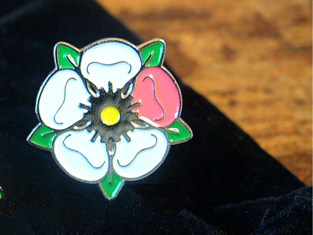 Breast Cancer Research Yorkshire Rose lapel pin badge